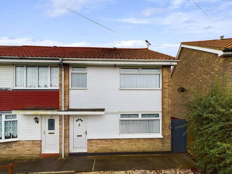 This three bedroom end terrace house is for sale with Hunters for £150,000.