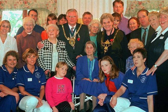 Regardless of what is going on outside our older family members and friends still need looking after so thank you to the nursing home staff across the city. Pictured at Northfield Nursing Home in 1998 where Kitty Glossop celebrated her 100th birthday pictured with staff and family.