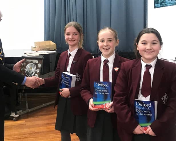 The winning team from Fyling Hall: Florence Ruff, Belle Lunn and Georgie-Mae Beeforth-Miller.