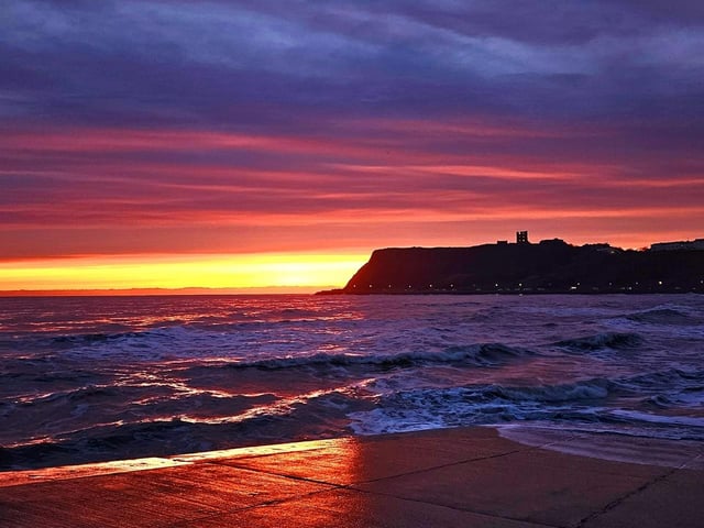 The Sands in Scarborough at 6.30am this morning.