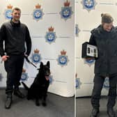 Two North Yorkshire Police dogs – PD Bobby (left) and PD Lynne (right) – have retired from their teams after six years service.