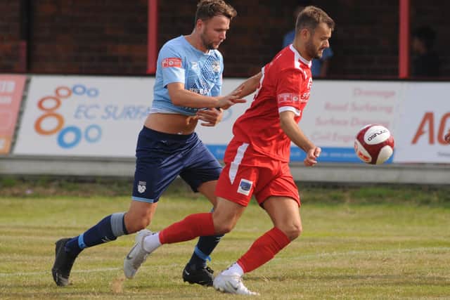Lewis Dennison had Brid's best chance to score in the 3-0 home loss to Cleethorpes