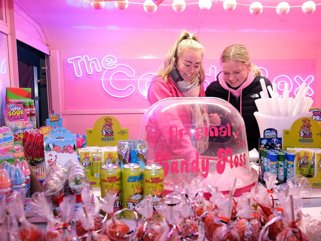 Making candy for customers.