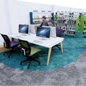 Artist's impression of the library computer area