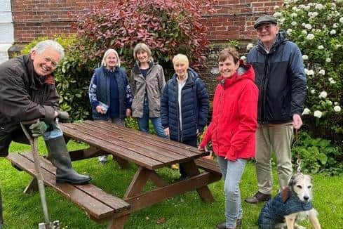 The Ruswarp Gardening Group with leader Mary Degazon, second from left.