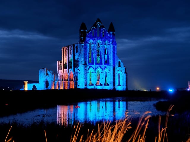 Whitby Abbey looking stunning all lit up.