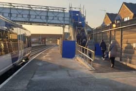 A temporary footbridge has been installed at Bridlington train station while work to make the platforms more accessible takes place.