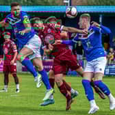 Skipper Dan Rowe, pictured in action at home to Atherton at the start of the season, scored in Whitby's 3-2 win at Atherton on Saturday. PHOTO BY BRIAN MURFIELD