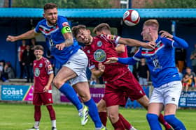 Skipper Dan Rowe, pictured in action at home to Atherton at the start of the season, scored in Whitby's 3-2 win at Atherton on Saturday. PHOTO BY BRIAN MURFIELD