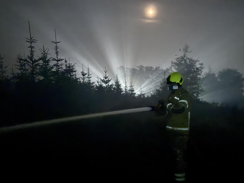 Tackling the fire throughout the night.