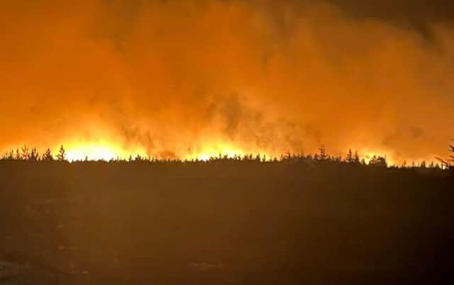 An image from Langdale Moor wildfire. Photo: Bedale Fire Station/NYFRS.