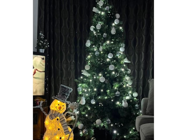 This Bridlington tree is accompanied by a lovely glowing snowman.