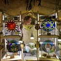 Whitby Christmas stalls - Janet Fraser with her stained glass stall. 
picture: Richard Ponter