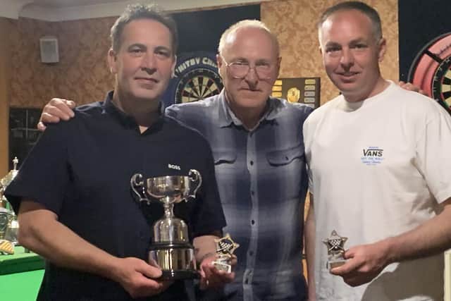 Whitby & District Snooker & Billiards League Player of the Year 2025-2026 Neil Inglis, left, and Shaun Hopper, right, were runners-up in the Doubles final.