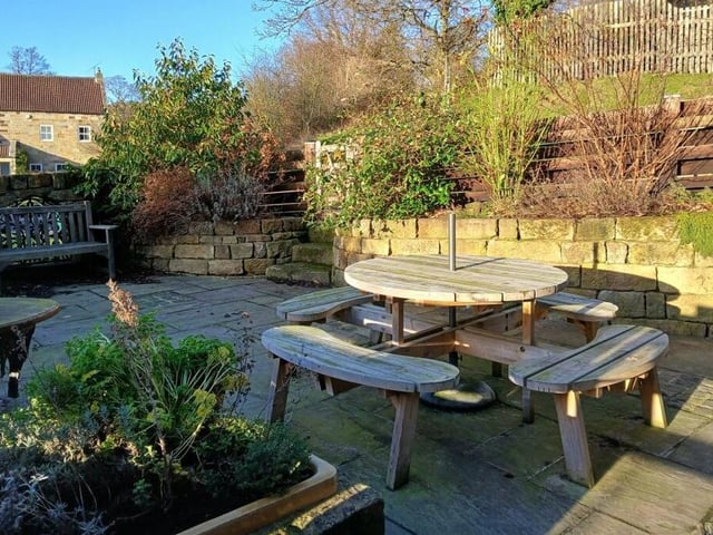 An enclosed, west-facing garden.