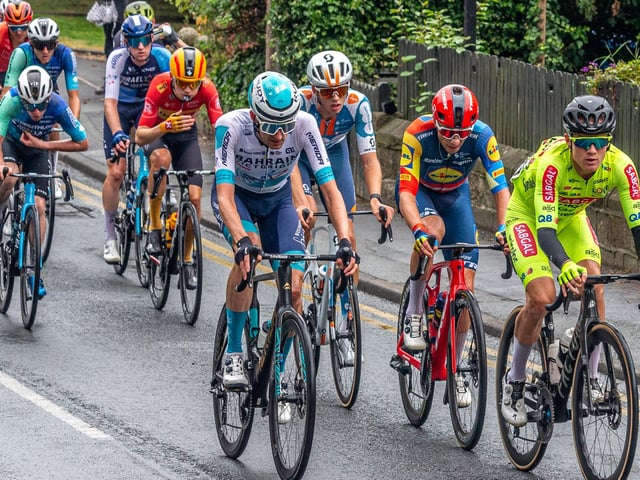 Cyclists competing in stage two of the Tour of Britain.
