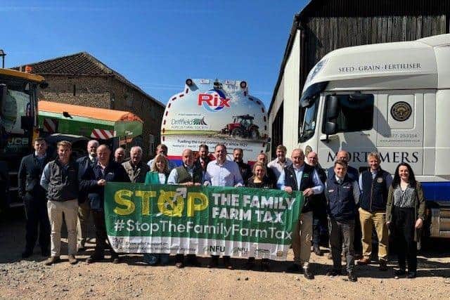 NFU member and East Yorkshire farmer Rob Meadley and NFU reps and local businesses