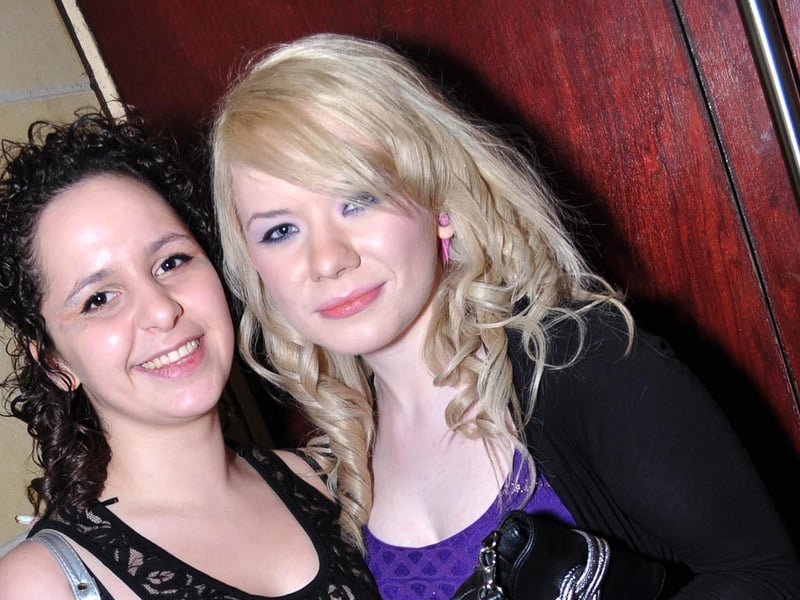 Georgia and Katie looking fab outside Blue Lounge!
