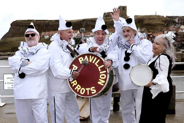The Pavillion Pierrots get ready to perform at the Fish and Ships Festival in Whitby.
picture: Richard Ponter
