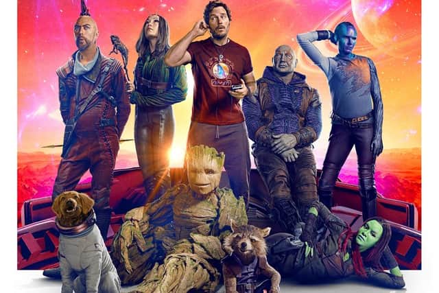 Guardians of the Galaxy Vol 3 is on at the Hollywood Plaza