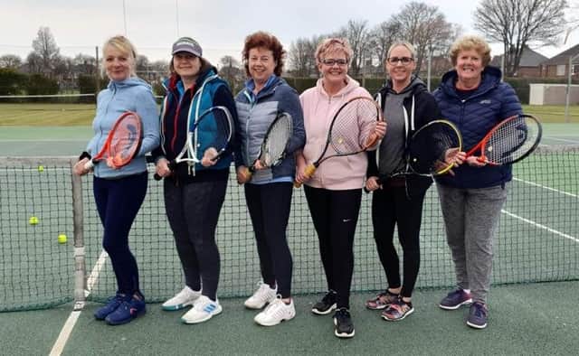 Bridlington Lawn Tennis Club Ladies B team, from left, Tracey Nicholls, Rosie Allan Lees, Lesley Clark, Davina Allan Lees, Leigh Fearn and Janet Fell.