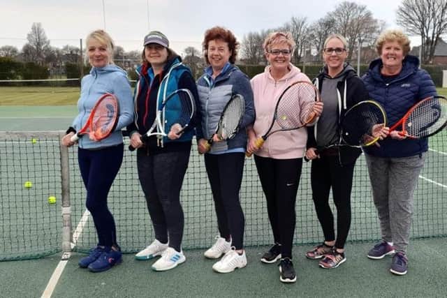 Bridlington Lawn Tennis Club Ladies B team, from left, Tracey Nicholls, Rosie Allan Lees, Lesley Clark, Davina Allan Lees, Leigh Fearn and Janet Fell.