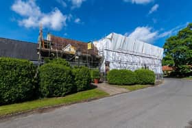 The Star Inn at Harome during building work in May