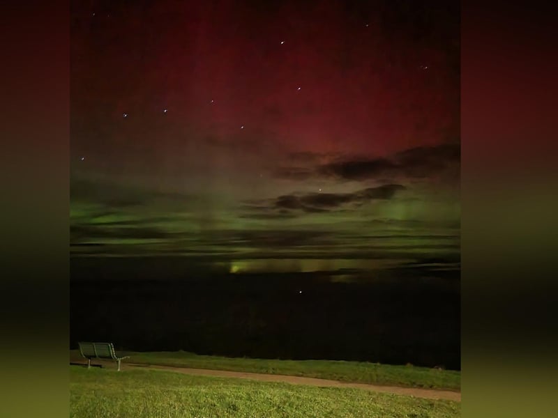 Northern Lights seen from Whitby clifftop, picture by Kelly Brown.