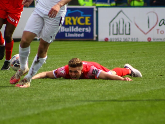 Boro striker Jake Charles takes a breather