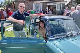 Heartbeat podcast creator Lee Jones pictured in Goathland with Sarah Walker, Countryman’s Daughter columnist and daughter of Heartbeat author Nicholas Rhea.