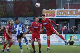 Dom Tear, right, scored the early goal to give Scarborough Athletic the lead at Southport.