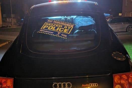 Police have seized an uninsured vehicle being driven by a banned driver in Cayton near Scarborough