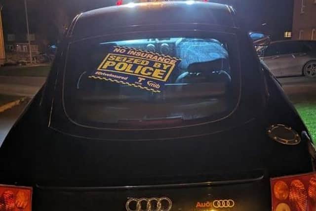 Police have seized an uninsured vehicle being driven by a banned driver in Cayton near Scarborough
