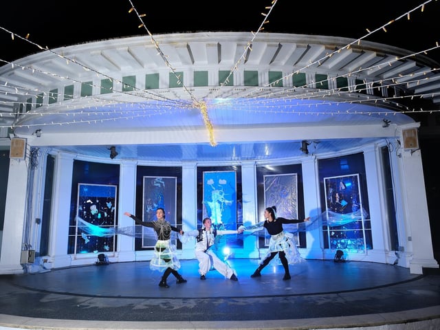 The Aquarium of Light at Scarborough Spa Suncourt Bandstand. Pictured are dancers Haizea Andueza, Luis Dunn and Aline Simo Kamga