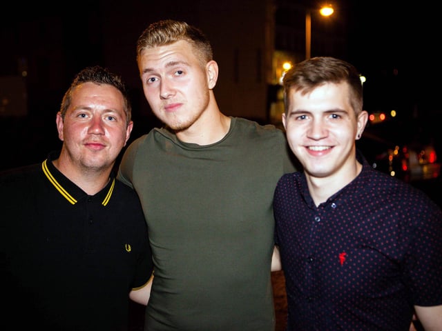 Peter, Kevin & Mark enjoy their lad's night out in town