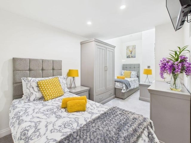 A twin-bedded room in the property.