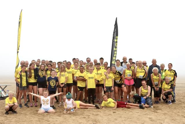 The senior and junior Bridlington Road Runners line up at the latest Eddie Knapp Challenge race.