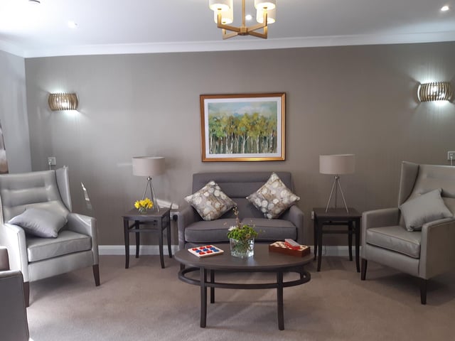 Communal seating area inside The Mayfield.
