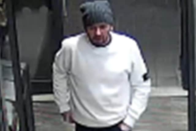 Police have released this image of a man they want to speak to following a theft from Aldi in Whitby.
