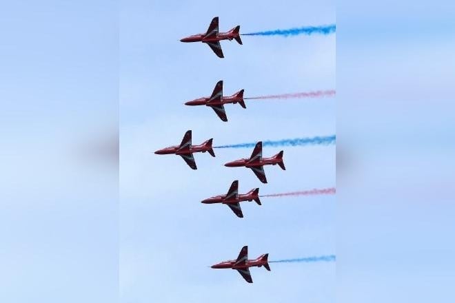 The Red Arrows make for a striking spectacle.
picture: Richard Ponter