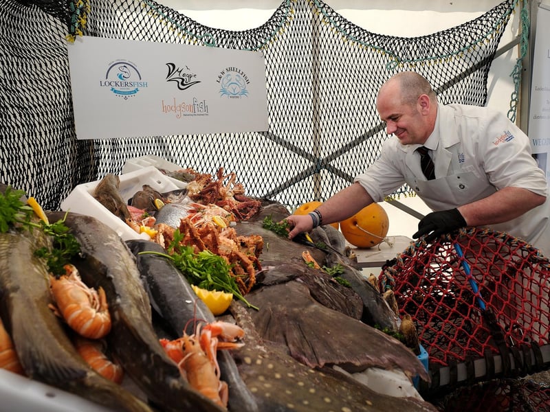 Choosing the fish for the cookery demonstration.
picture: Richard Ponter
