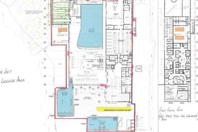 Alpamare: red line shows proposed licensed area.