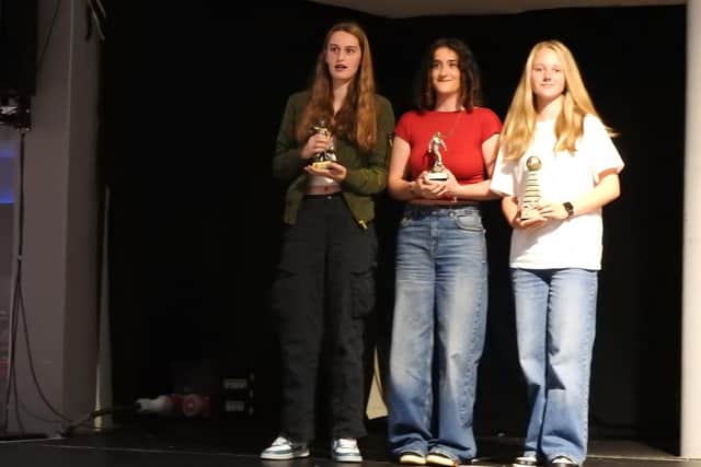 Scarborough Ladies FC Under-18s award winners.