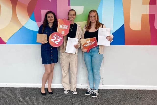 Bridlington School students pick up their A-level results.