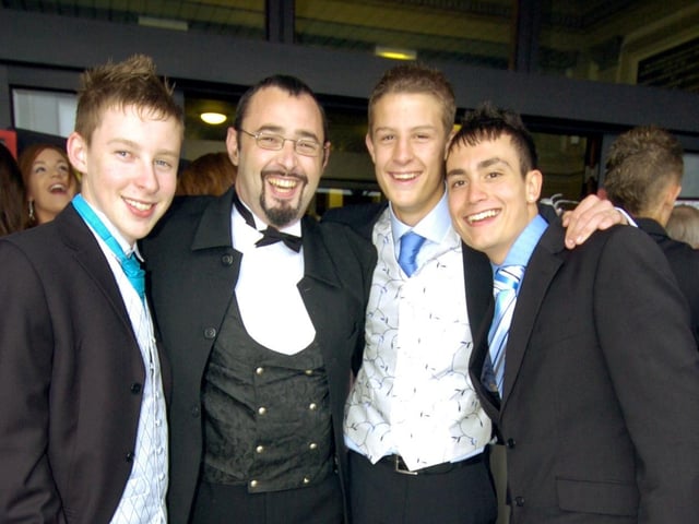 Graham School; Popular teacher Mr Wilson with pupils Nick Thorpe(L), Phil Meads, and Rammi Akkary.