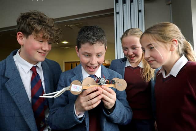 The Scarborough College team with their finished design in 2025