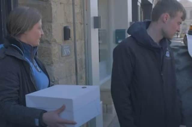 Screen grab of the Reuben Owen: Life in the Dales, with the Botham's of Whitby birthday cake picked up!
