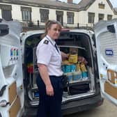 RSPCA inspector Laura Barber delivering to the Rainbow Centre in Scarborough.