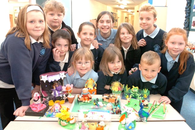 Foundation to Y6 pupils at the Meadow View Primary School with their prizewinning decorated Easter Eggs in 2007. Pictured were Olivia Bradley,Megan Hobson, Joe Platts, Ashleigh Parkiss, Reanne Tyson, Hannah Hall, Grace Chadburn, Georgina Naylor, Danny Dodds, Natasha Talbot and Natalie Jones.