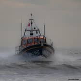 Bridlington RNLI all-weather lifeboat returning after tasking to fishing vessel. - Image credit: RNLI/Mike Milner